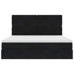VidaXL Cadre de lit ottoman avec matelas noir 180x200cm velours