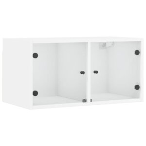 vidaXL Armoire murale avec portes en verre blanc 68 5x37x35 cm