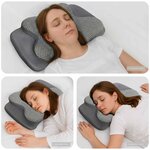 vidaXL Coussin pour le cou Gris 58 x 38 x 12 cm Polyester