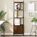 vidaXL Bibliothèque avec porte chêne marron 44 5x30x154 5 cm