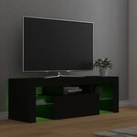 vidaXL Meuble TV avec lumières LED noir 120x35x40 cm