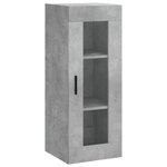 vidaXL Buffet haut Gris béton 34 5x34x180 cm Bois d'ingénierie