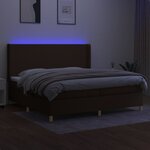 vidaXL Sommier à lattes de lit matelas et LED Marron foncé 200x200 cm