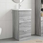 vidaXL Meuble de salle de bain avec évier Sonoma gris