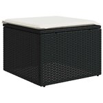 vidaXL Salon de jardin 7 Pièces avec coussins noir résine tressée