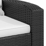 vidaXL Fauteuil inclinable de jardin avec coussins noir résine tressée