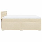 vidaXL Sommier à lattes de lit avec matelas Crème 140x200 cm Tissu