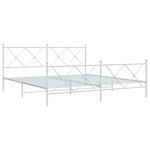 vidaXL Cadre de lit métal sans matelas et pied de lit blanc 183x213 cm