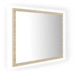vidaXL Miroir LED de salle de bain Chêne sonoma 60x8 5x37 cm Acrylique