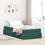 vidaXL Lit avec rangement et matelas Vert foncé 90 x 190 cm Velours