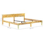 vidaXL Cadre de lit Bois de récupération massif 200x200 cm