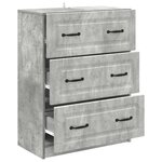 vidaXL Armoire à tiroirs Gris béton 66 x 34 5 x 87 cm