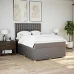vidaXL Sommier à lattes de lit avec matelas Taupe 160x200 cm Tissu