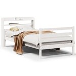vidaXL Cadre de lit avec tête de lit sans matelas blanc 100x200 cm