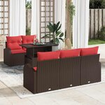 vidaXL Ensemble de canapé de jardin 6 Pièces Marron 100 x 55 x 73 cm