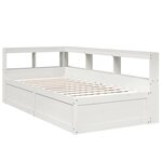 vidaXL Lit bibliothèque sans matelas blanc 90x200cm bois de pin massif