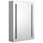 vidaXL Armoire de salle de bain à miroir LED gris béton 50x13x70 cm
