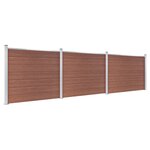 vidaXL Ensemble de panneau de clôture WPC 526x146 cm Marron