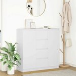 vidaXL Buffet avec tiroirs blanc 100 5x35x98 5 cm bois d'ingénierie