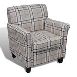vidaXL Fauteuil avec coussin Crème Tissu