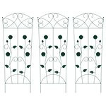 vidaXL Clôture de jardin 3 Pièces Vert 110 5 x 42 5 cm Acier