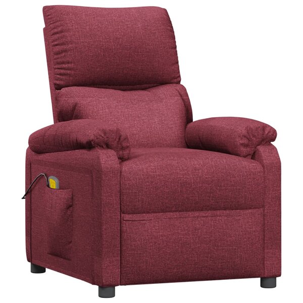 vidaXL Fauteuil de massage Rouge bordeaux Tissu