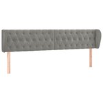vidaXL Tête de lit avec oreilles Gris clair 183x23x78/88 cm Velours