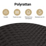 vidaXL Salon de jardin avec coussins 13 Pièces noir résine tressée