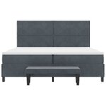 vidaXL Lit à ressorts avec matelas Gris foncé 200 x 200 cm Velours