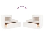 vidaXL Tables de chevet 2 Pièces Blanc 60x34x51 cm Bois de pin solide