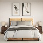 vidaXL Armoires de chevet et lumières LED 2 Pièces chêne marron