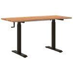 vidaXL Bureau Noir et Brun Clair 140 x 60 cm Bois de chêne massif