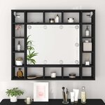 vidaXL Armoire à miroir à LED noir 91x15x76 5 cm