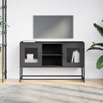 vidaXL Meuble TV noir 100 5x39x60 5 cm acier