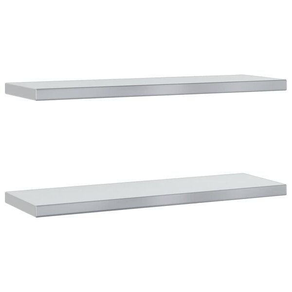 vidaXL Étagères murales 2 Pièces 75x23 5x3 cm argenté acier inoxydable