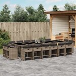 vidaXL Ensemble à manger de jardin 17 Pièces et coussins résine tressée