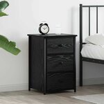 vidaXL Cabinet de Chevet avec tiroir Chêne noir 40 x 36 x 60 cm
