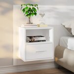 vidaXL Tables de chevet murales 2 Pièces Blanc