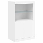 vidaXL Armoire latérale avec éclairage LED blanc bois d'ingénierie
