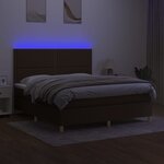 vidaXL Sommier à lattes de lit matelas et LED Marron foncé 180x200cm