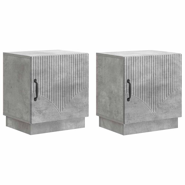 vidaXL Table de chevet 2 Pièces Gris Béton 43 x 34 5 x 47 cm