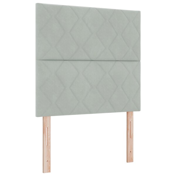 vidaXL Lit à Ressorts avec Matelas & LED Gris Clair 100x200 cm Velours