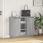 vidaXL Buffet avec LED Gris Sonoma 90x32x75 cm Bois d'ingénierie