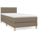 vidaXL Sommier à lattes de lit avec matelas Taupe 90x190 cm Tissu
