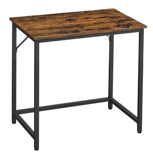 Bureau table poste de travail 80 x 50 x 75 cm pour bureau salon chambre assemblage simple métal style industriel marron rustique et noir 12_0004676