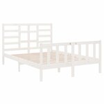 vidaXL Cadre de lit Blanc Bois massif 140x190 cm