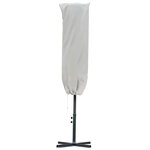 Housse de protection imperméable pour parasol droit avec fermeture éclair et cordon de serrage polyester oxford crème