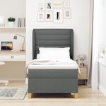 Lit Box Spring vidaXL avec matelas gris foncé 100x200 cm en tissu