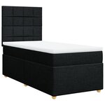 vidaXL Sommier à lattes de lit avec matelas Noir 100x200 cm Tissu