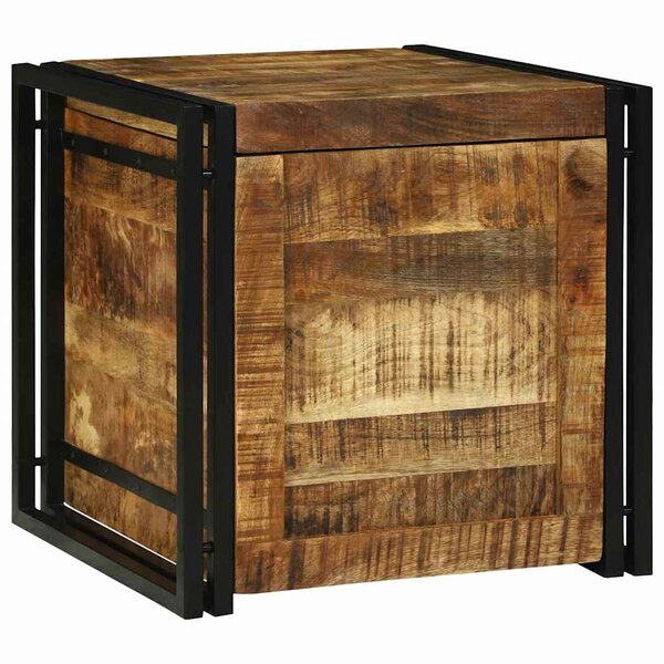 vidaXL Boîte de Rangement 50 x 50 x 50 cm bois de manguier brut